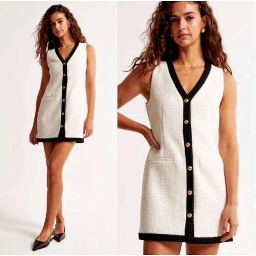Abercrombie & Fitch Mara Tweed Vest Mini Dress